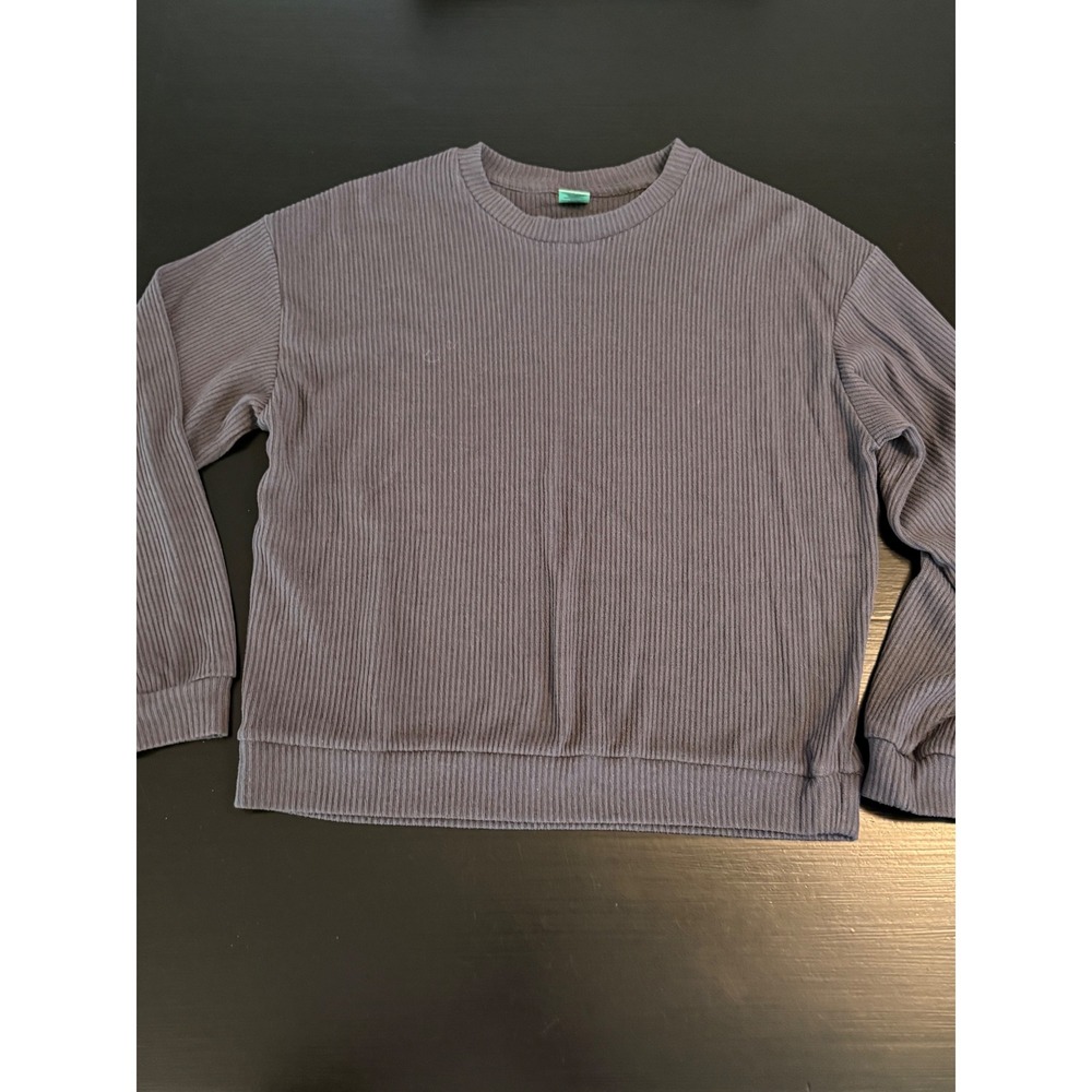 Honeydew‎ Intimates Ribbed Knit Long Sleeve Top Charcoal Grey Small Pullover